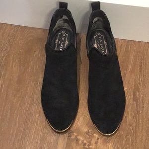 Black suede bootie